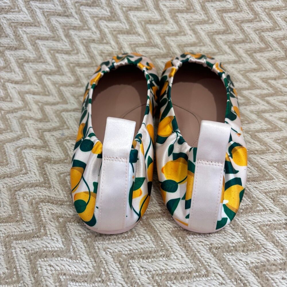 RARE Cole Haan York Soft Ballet Flats Rosewater Lemon Satin - Picture 6 of 10